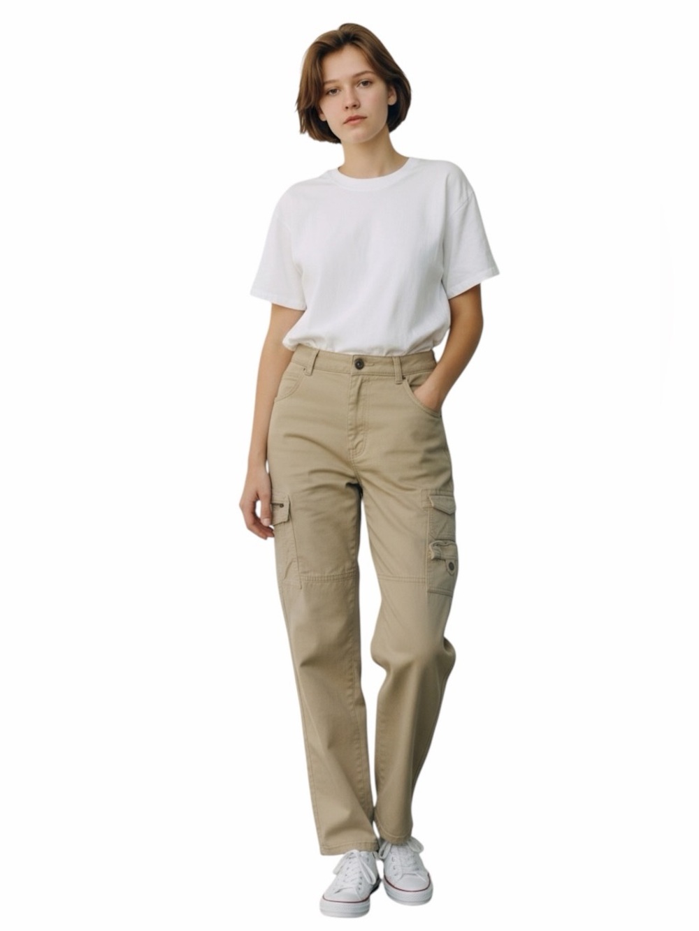 Eddie Bauer•Khaki Cargo Utility Pants